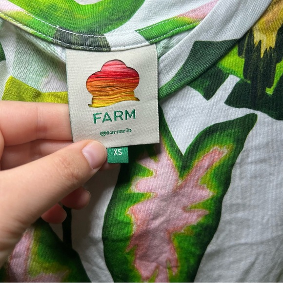 FARM Rio Green Pink Tropical Tank Top‎ women’s XS vacation resort summer preppy - Picture 4 of 8